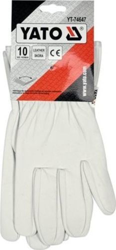 Рукавицы YATO белые с застежкой-липучкой с покрытием кожа XL (10) YT-74647