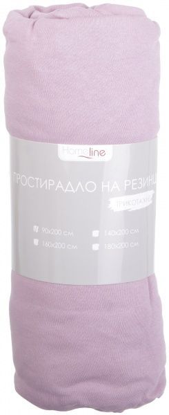 Простынь на резинке трикотажная 90x200 см розовый Homeline 
