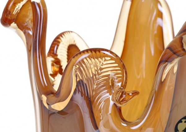 Ваза стеклянная оранжевая Murano Noce 22x22x40 см White cristal