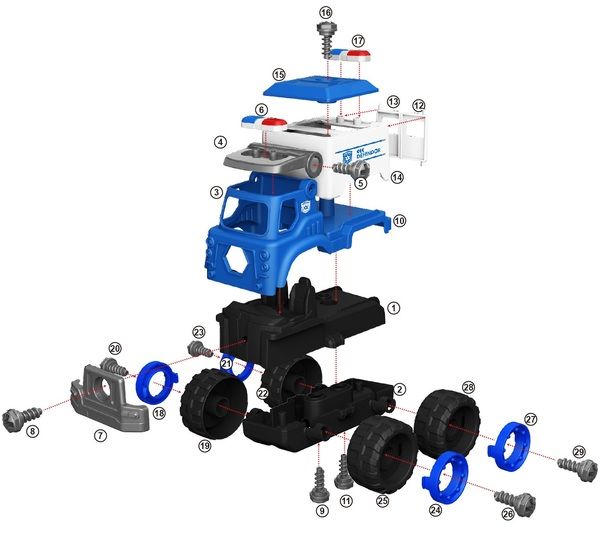 Конструктор DIY Spatial Creativity Поліцейська машина CJ-1614174