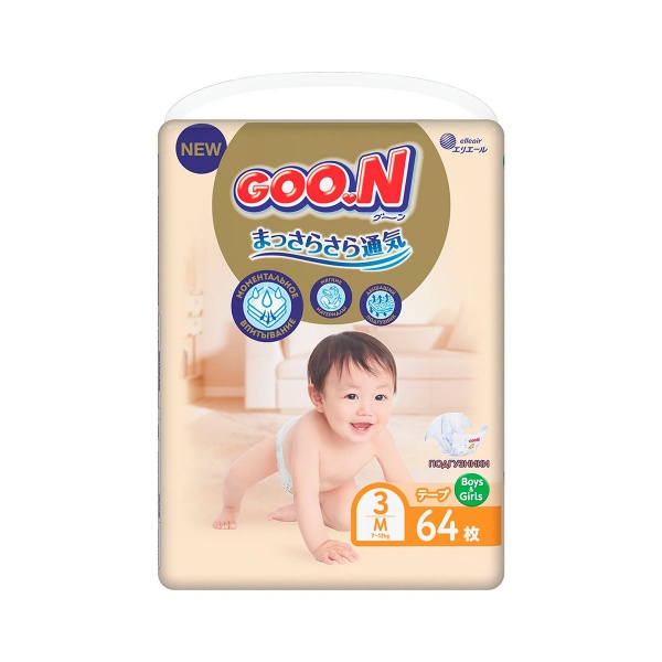 Подгузники Goon Premium Soft 7-12 кг 3 (M) 64 шт.