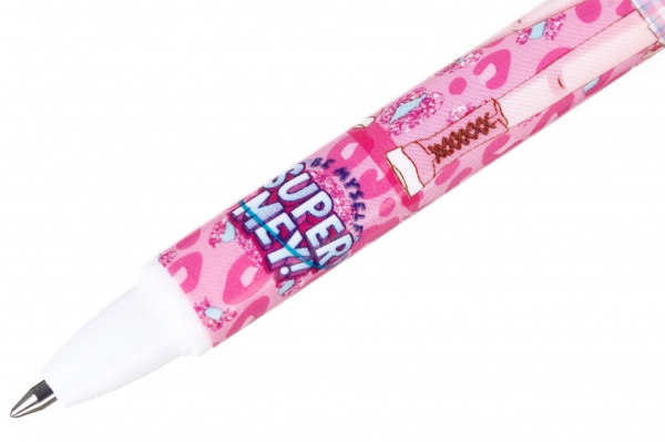 Ручка гелевая Крылья розовая чернила синие 