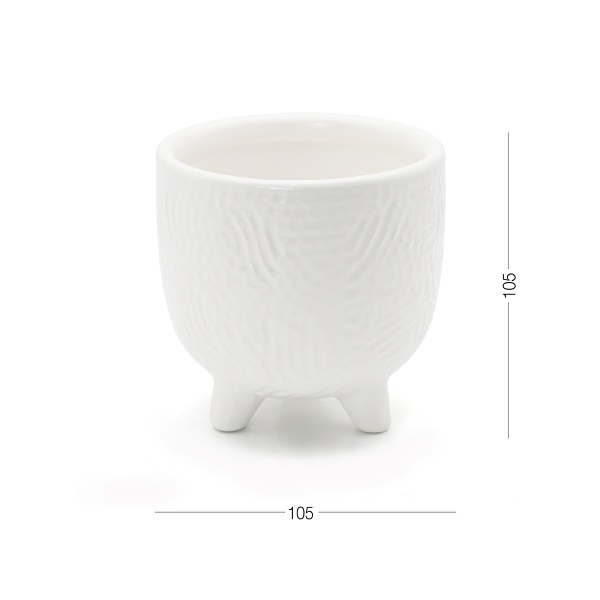 Кашпо керамічне DH-FLOWERS-26 M WHITE 10,5 см Білий 