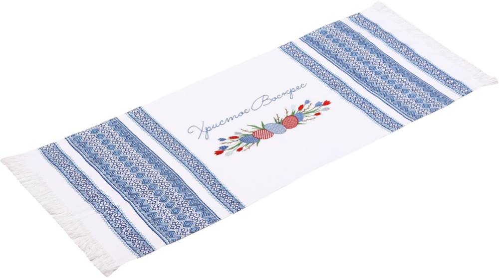 Полотенце пасхальное 707-25/00 33x83 см Эдельвика белый/голубой