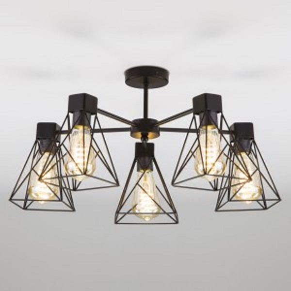Люстра потолочная Strotskis Trappola 5x60 Вт E27 черный 70107/5 