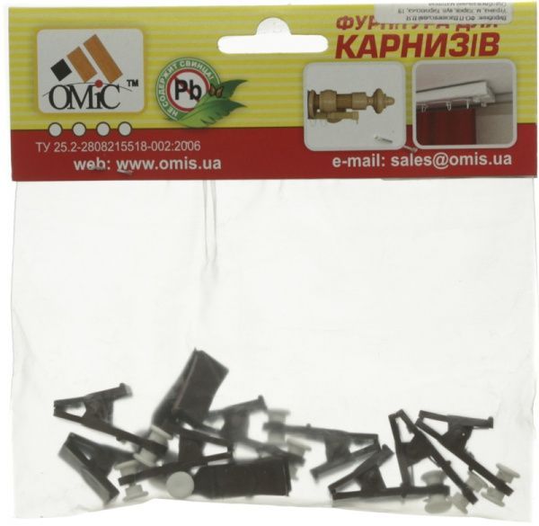 Прищепка ОМиС с роликом 10 шт. наборной орех 