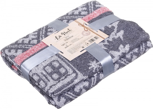 Плед Валенсія NY 119S 140x200 см серый с рисунком Vladi 