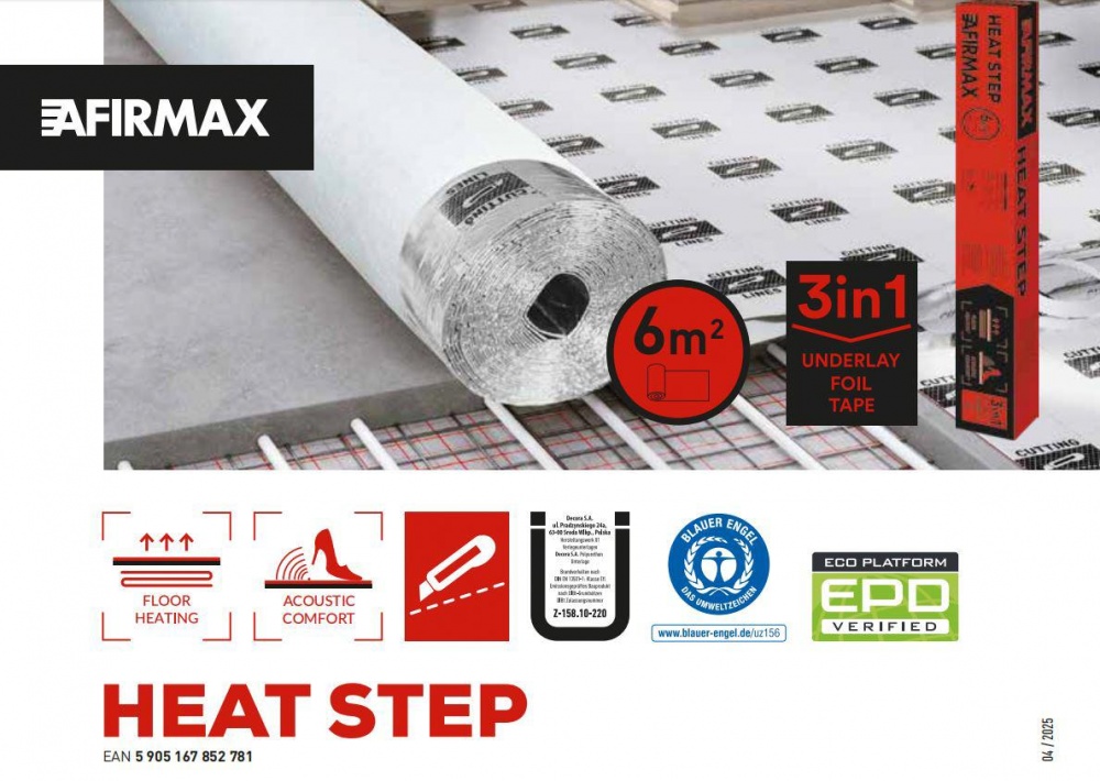 Подложка изоляционная AFIRMAX Heat Step 2мм/6 кв.м