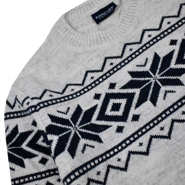 Кофта с орнаментом р.146 светло-серый 10138 