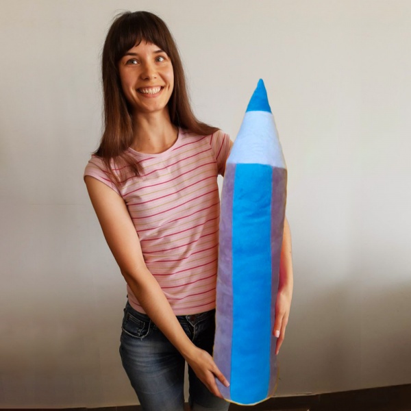 Подушка Масик Карандаш 85 см серо-голубой МС 180302-01