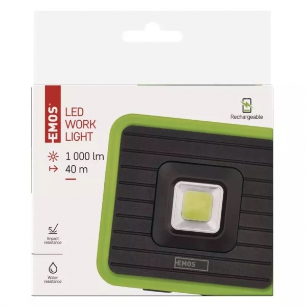 Фонарь прожекторный Emos P4539 LED 1000Lm Li-Ion черно-зеленый