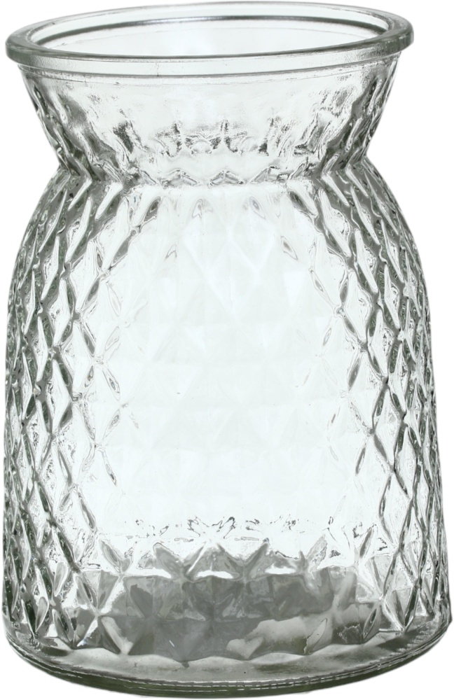 Ваза стеклянная Sensio Diamond 16 см прозрачная 10-rib bottom diamond