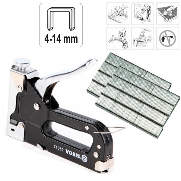 Степлер Vorel 71050 h = 4-14 мм. тип (А) 53