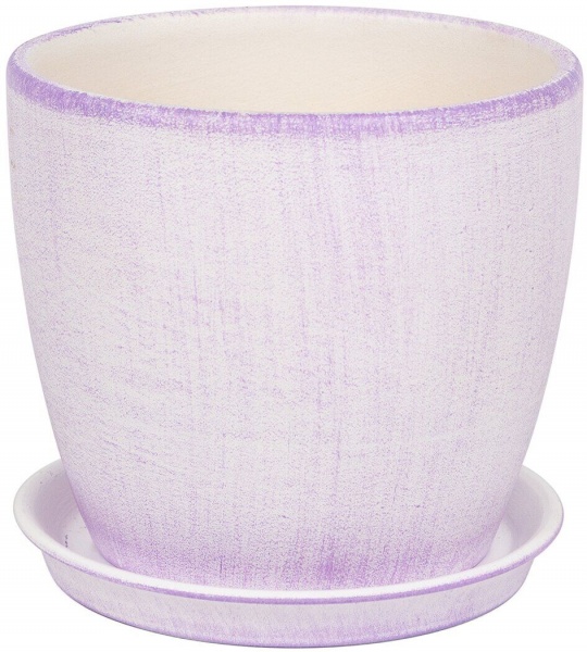 Горшок керамический Сонет патина круглый 2л лаванда 