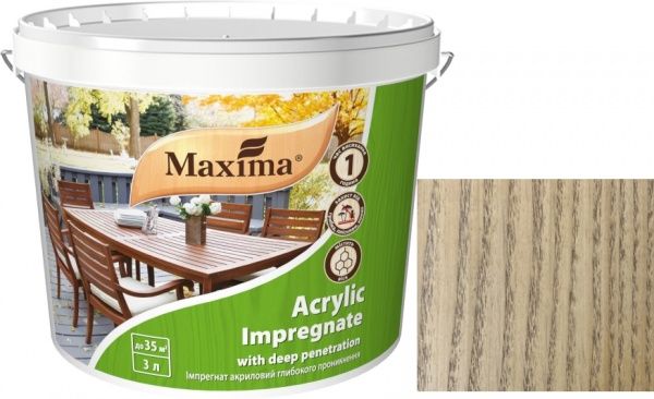 Импрегнат Maxima акриловый глубокого проникновения дуб не создает пленку 3 л