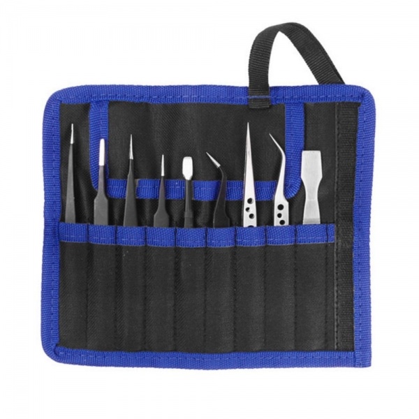 Набір пінцетів радіотехнічних ЕМТ в чохлі HandsKit 9 шт. ESD-9У