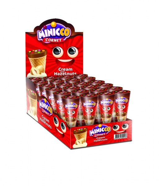Вафельний ріжок ANL Minicco Cornet With Hazelnut Cream 