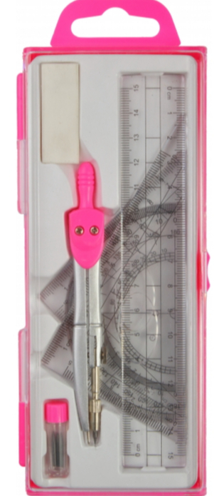 Готовальня Economix 7 предметів рожева E81425 Фабрика Папірус