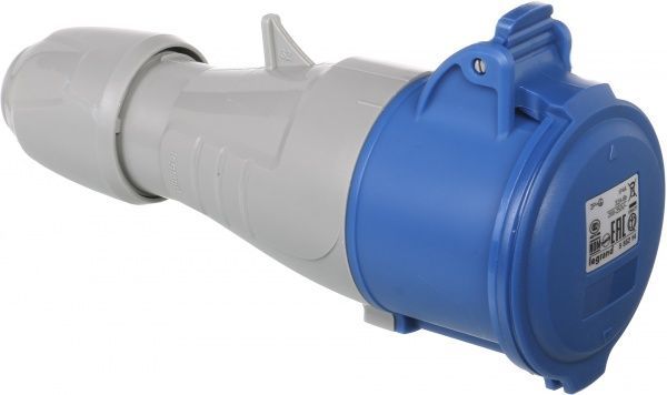 Розетка наружной установки с заземлением Legrand 32A 2К+З 230В IP44 серый с синим 555214