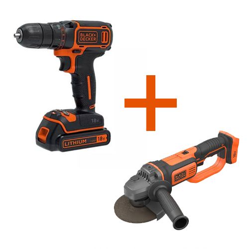 Набор инструментов Black+Decker BDCDC18KB+BCG720N BDCDC18KB+BCG720N
