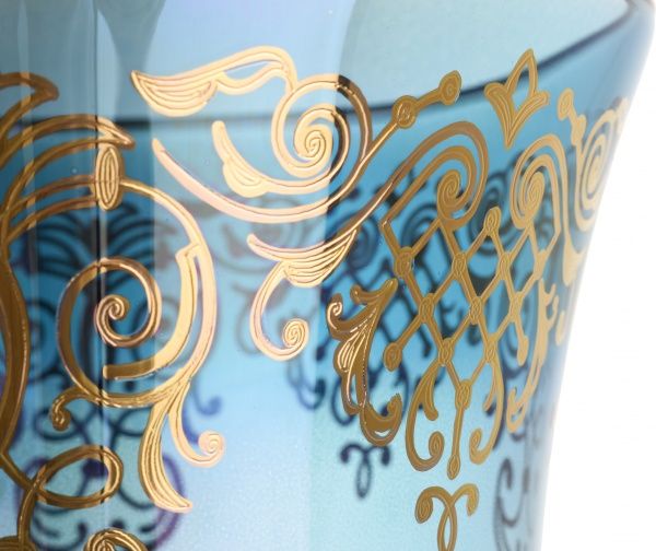 Ваза стеклянная голубая 20х35 см Combi