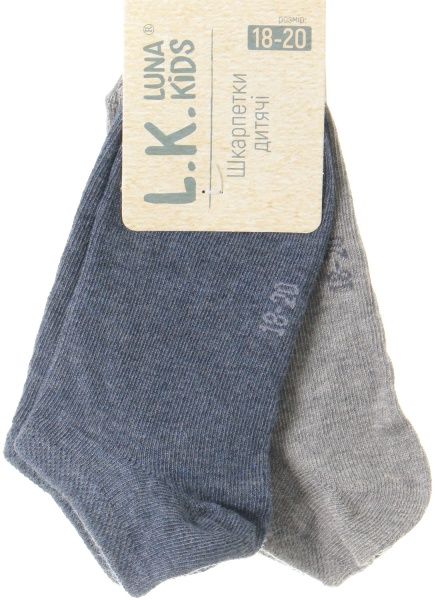 Комплект шкарпетокдля дівчаток Luna Kids коротких р.18–20 сірий синій 
