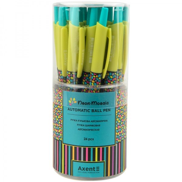 Ручка шариковая Axent автомат Neon mosaic синяя AB1090-26-A 