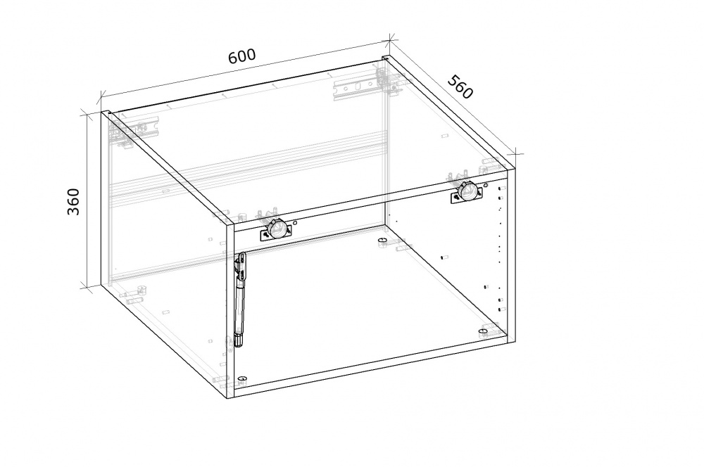 Шкаф верхний Грейд Антресоль с газлифтом LS (фас.СВ) Оптимум 600x360x560 мм белый