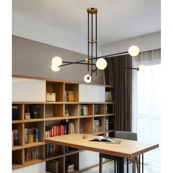 Люстра подвесная Altalusse INL-5108P-06 6x40 Вт G9 черный/золотой 