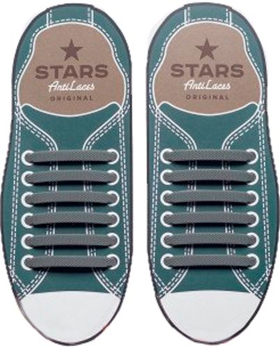 Шнурки силиконовые AntiLaces Classic SGR565 серый 