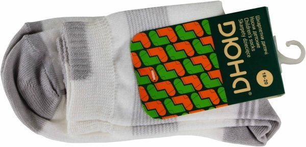 Шкарпетки дитячі Duna 4В 456 -20 р.18–20 білий із сірими вставками 