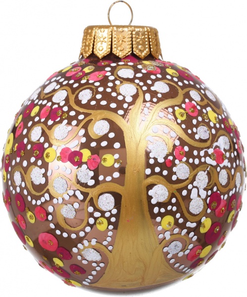 Шар новогодний Тенденция ручной работы d 100 мм красный