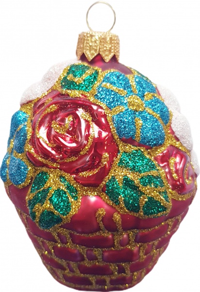 Підвіска Юріта Форма Корзина з квітами червоний