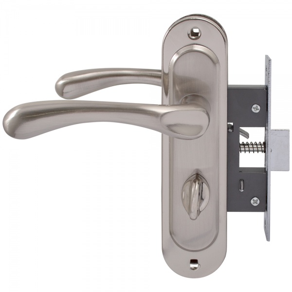 Ручка на планке Bruno 910K6 + механизм WC 50 мм никель/матовый никель