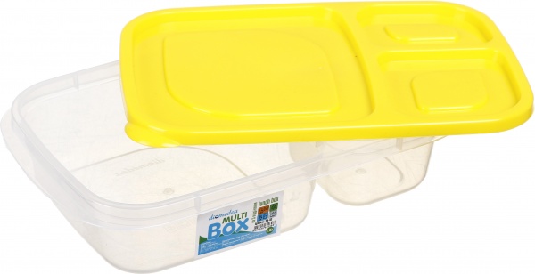 Ланч-бокс з кольоровою кришкою на 3 відділення №40 DIOMEDEA