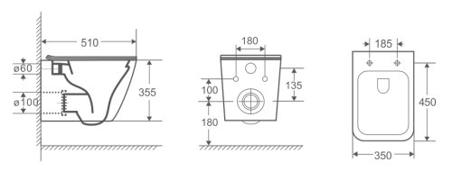 Унитаз подвесной Imprese VALTICE NEW Rimless (c06308703)