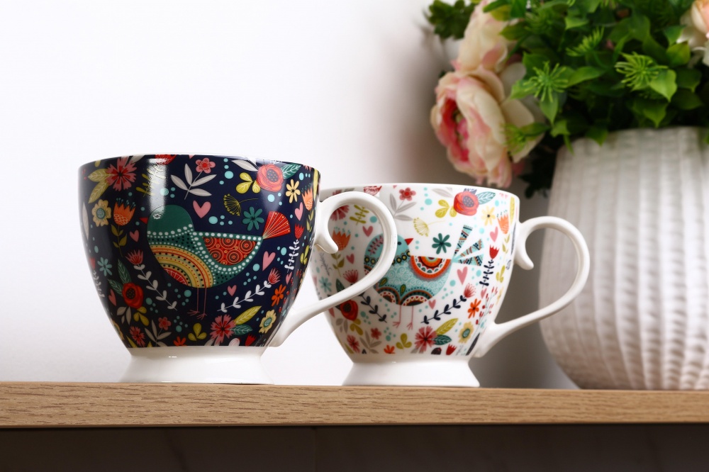 Набір чашок Fiora Blooming Birds 445 мл 2 шт.