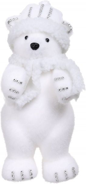 Декоративная фигура Мишка в шапке гламурный RS1D1225-2E 28 см 