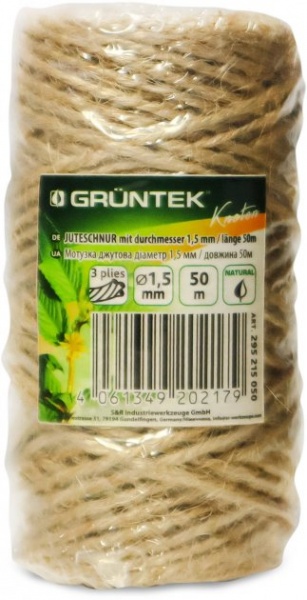 Шпагат Gruntek джутовий 1,5 мм 50 м крафт 0,65 кг