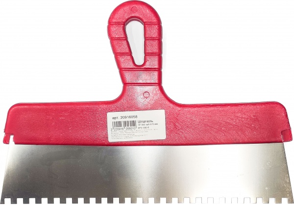 Шпатель 300 мм зуб 6х6 мм зубчастий КРЗ-300-6