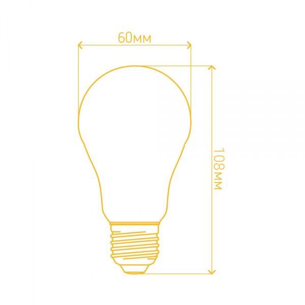 Лампа светодиодная LightMaster FIL Deco A60 8 Вт E27 2700 К 220 В прозрачная LB-656 