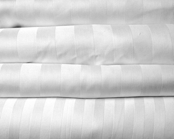 Простынь сатин страйп 125x170 см белый Ярослав 