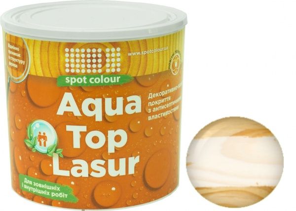 Лазур-антисептик Spot Colour Aqua Toplasur біле дерево шовковистий мат 0,75 л
