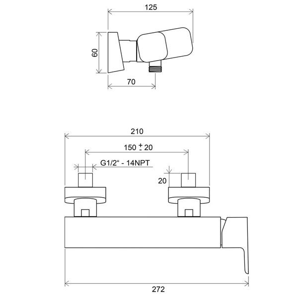 Смеситель для душа Ravak TD 032.00/150