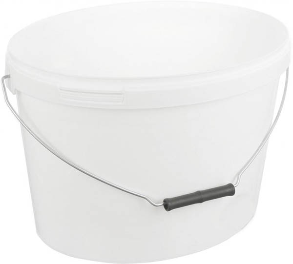 Відро без кришки Пласт-Бокс овальне з металевою ручкою 2,5 л білий 