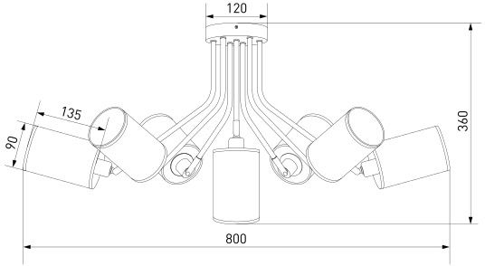 Люстра потолочная Strotskis Duetto 7x40 Вт E14 черно-белый 70072/7 