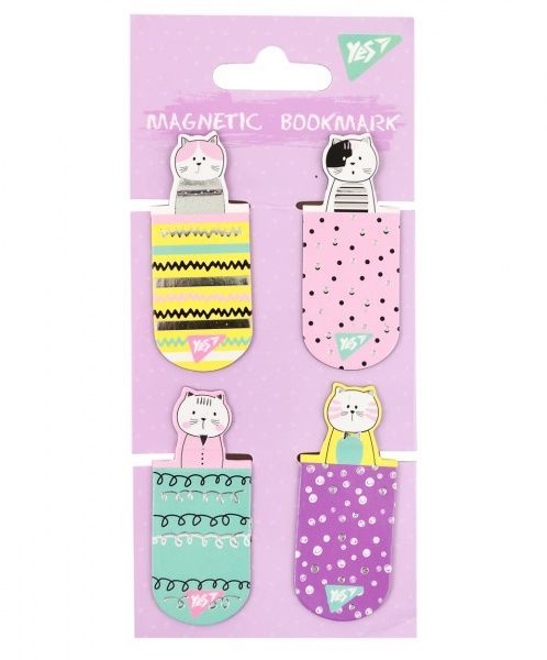 Закладки магнитные YES City cats 4 шт. 706998 