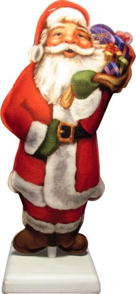 Украшение новогоднее на подставке Дед Мороз с подарками 30 см 