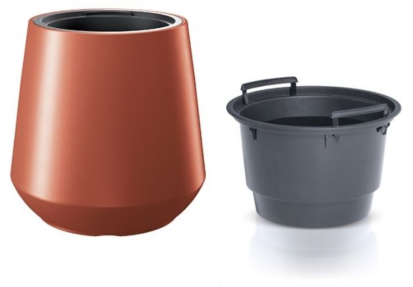 Горщик для квітів Prosperplast Heos 439х440 мм круглий мідний 