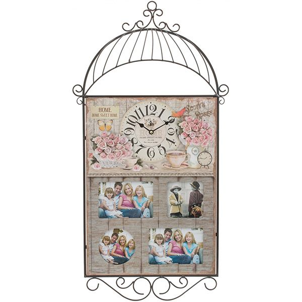 Часы+фото настенные Charmant серые 43x85 см